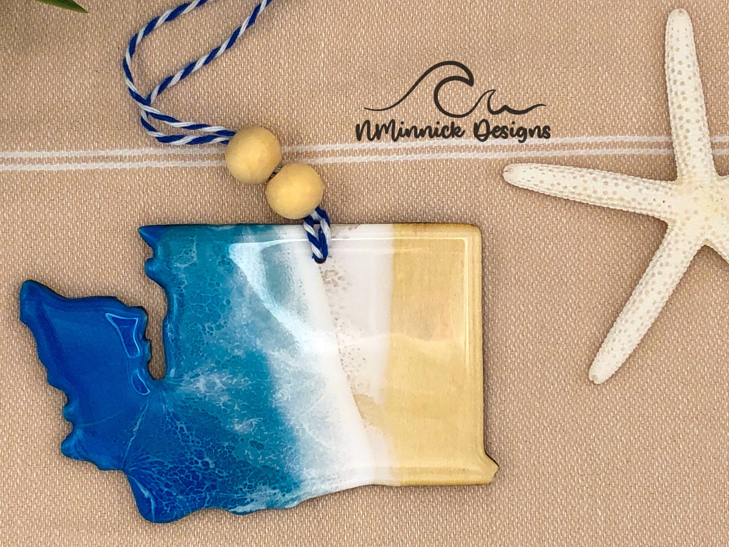 Washington State Beach Christmas Ornament