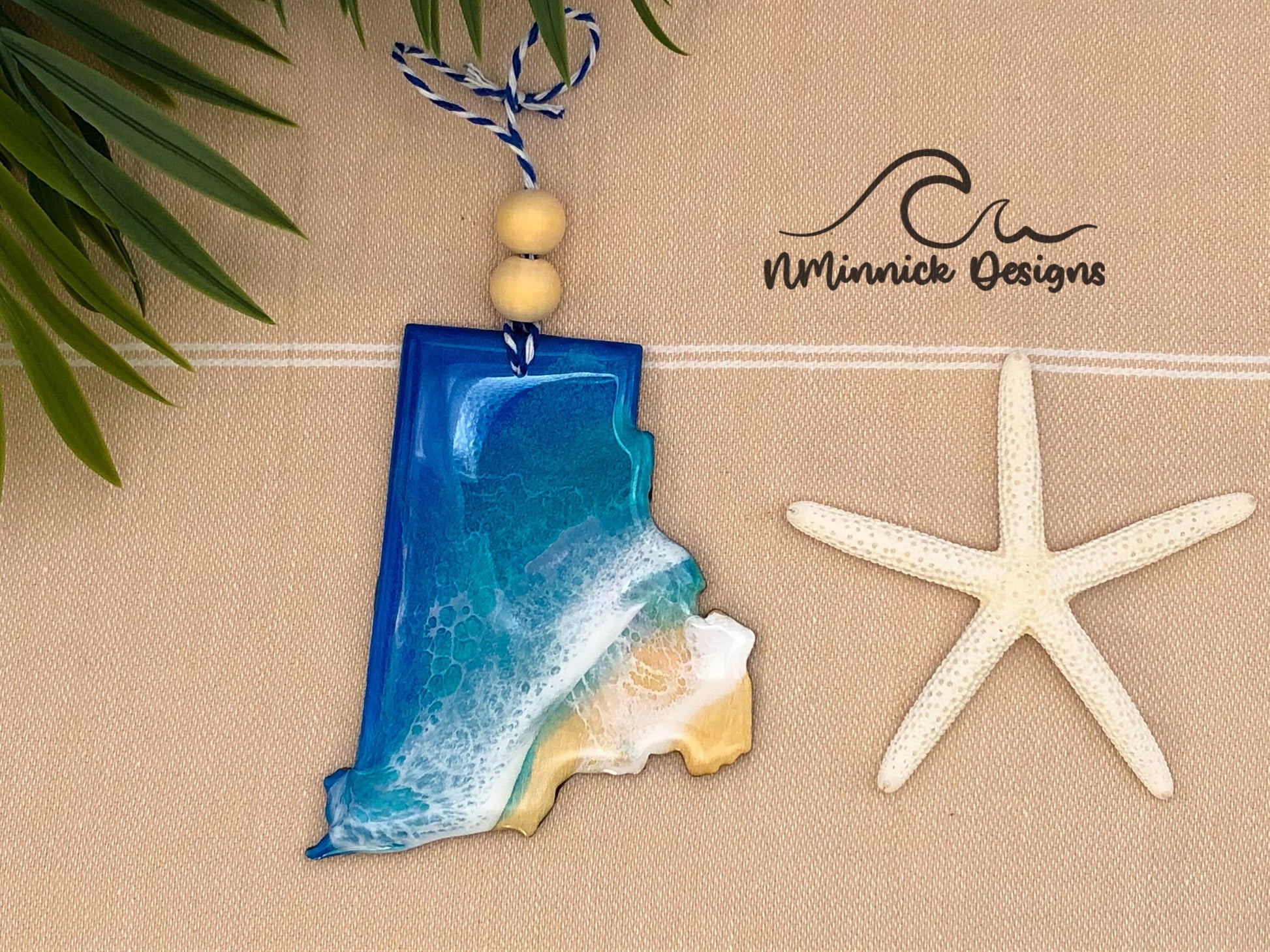 Rhode Island Beach Christmas Ornament