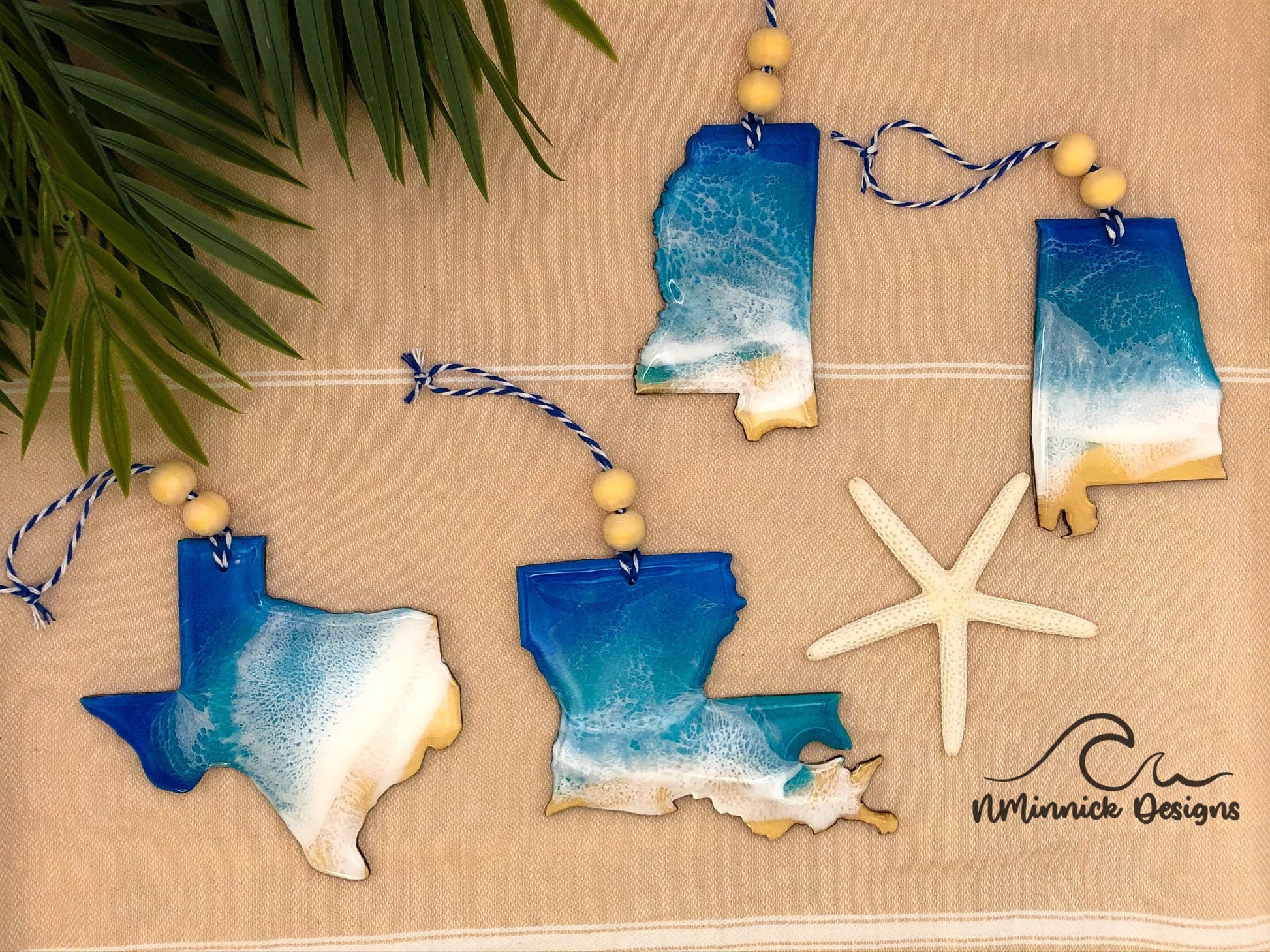 Louisiana Beach Christmas Ornament