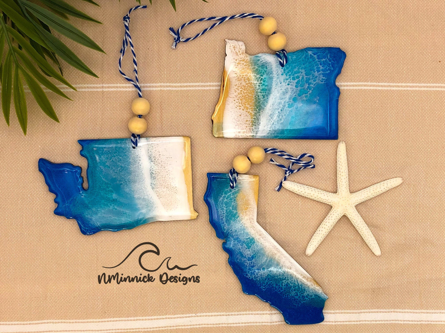 California Beach Christmas Ornament