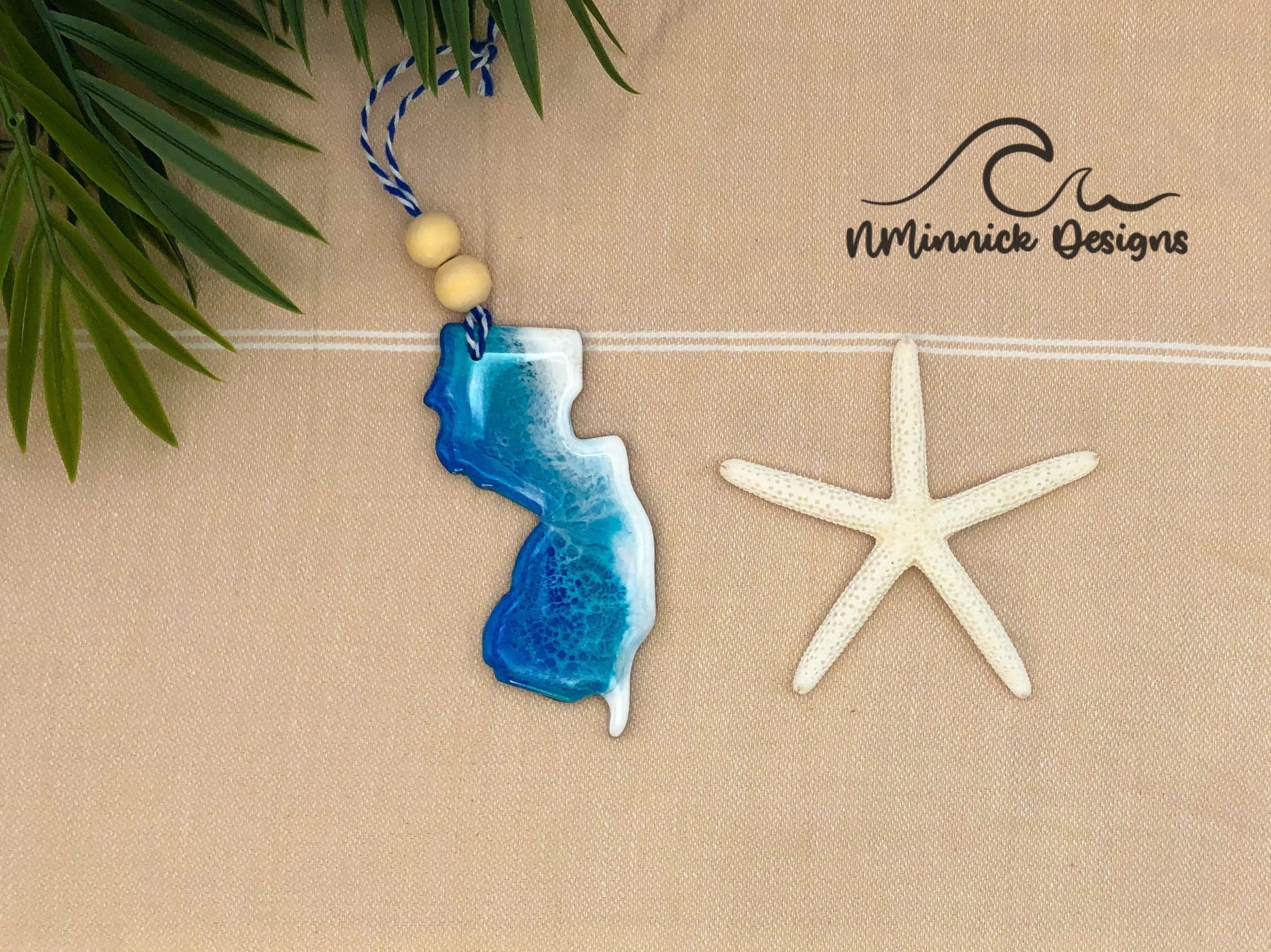 New Jersey Beach Christmas Ornament