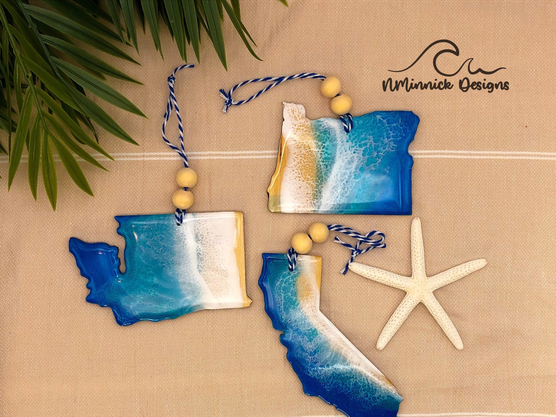 Washington State Beach Christmas Ornament