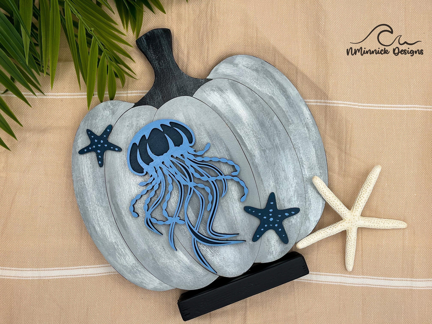 Coastal Pumpkin Fall Table Decor - Jellyfish