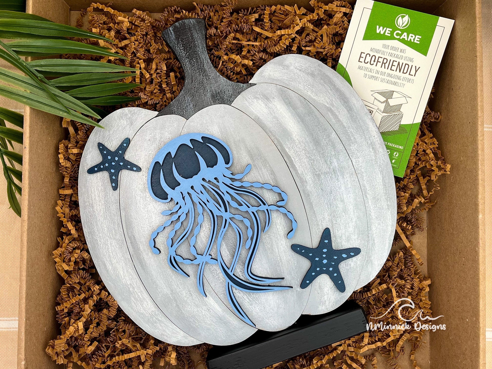 Coastal Pumpkin Fall Table Decor - Jellyfish