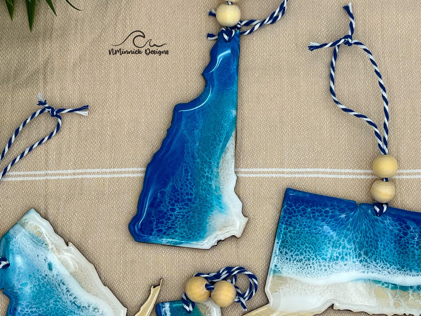 New Hampshire Resin Ocean Christmas Ornament