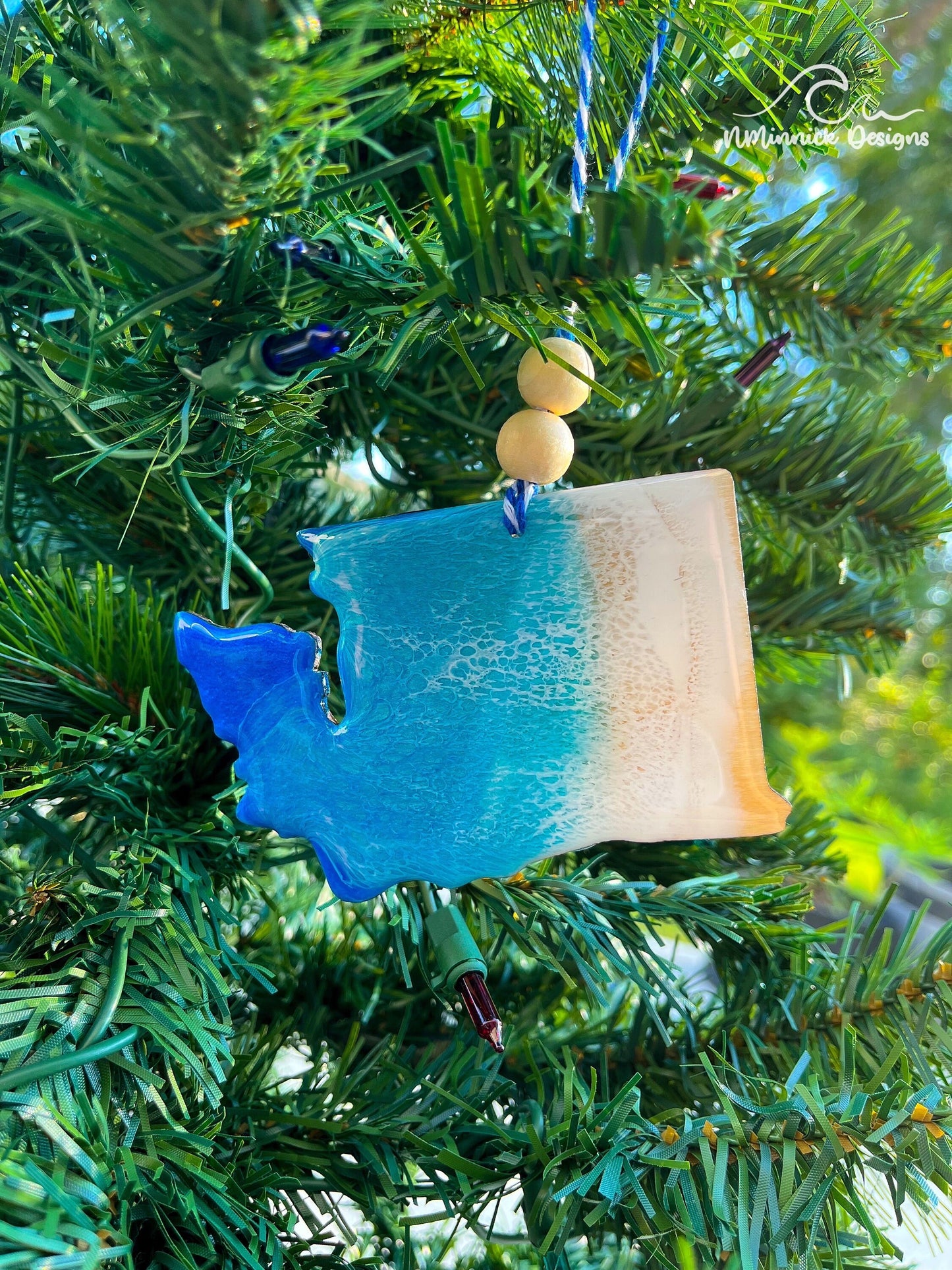 Washington State Beach Christmas Ornament