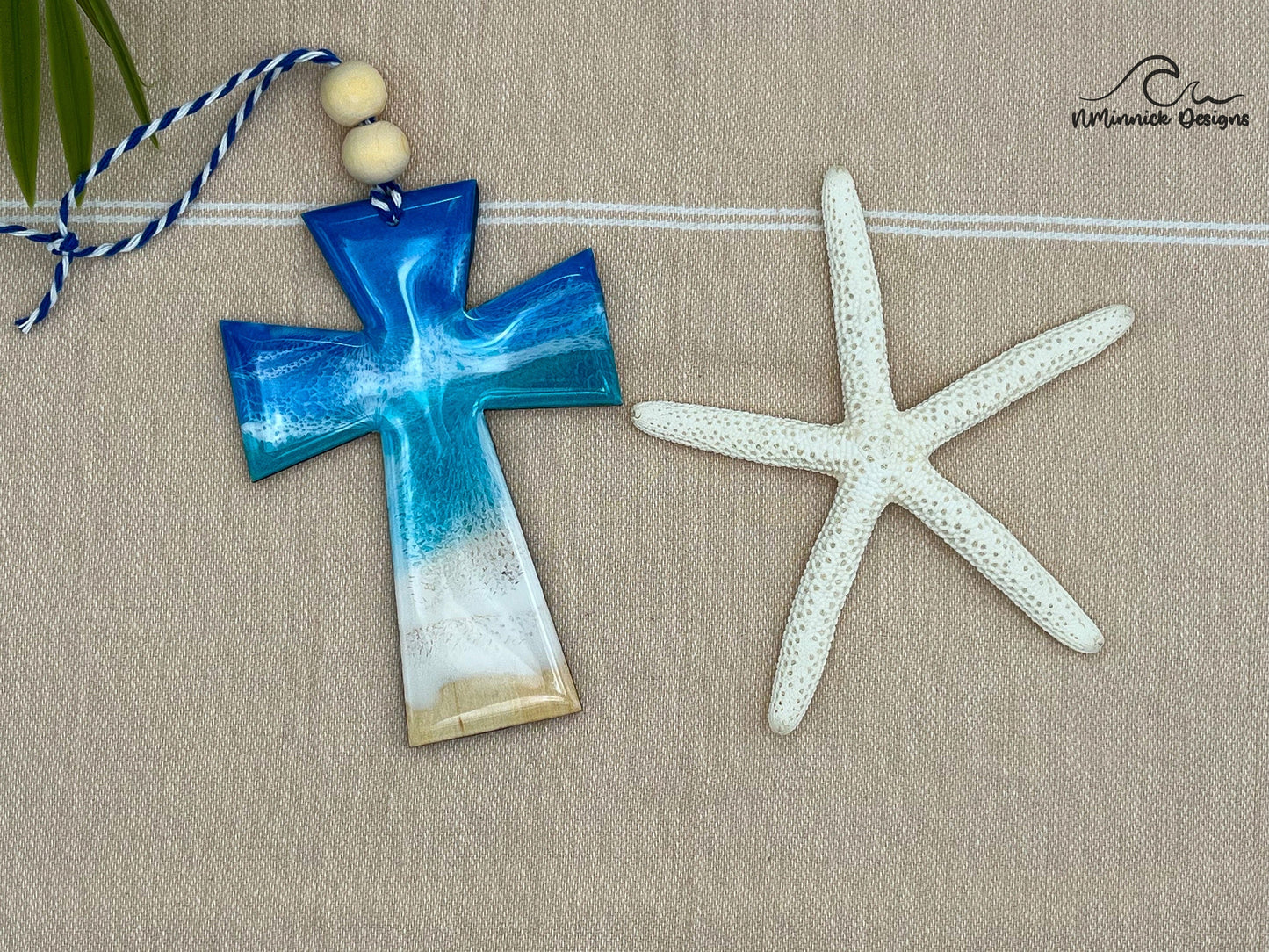 Beach Cross Christmas Ornament
