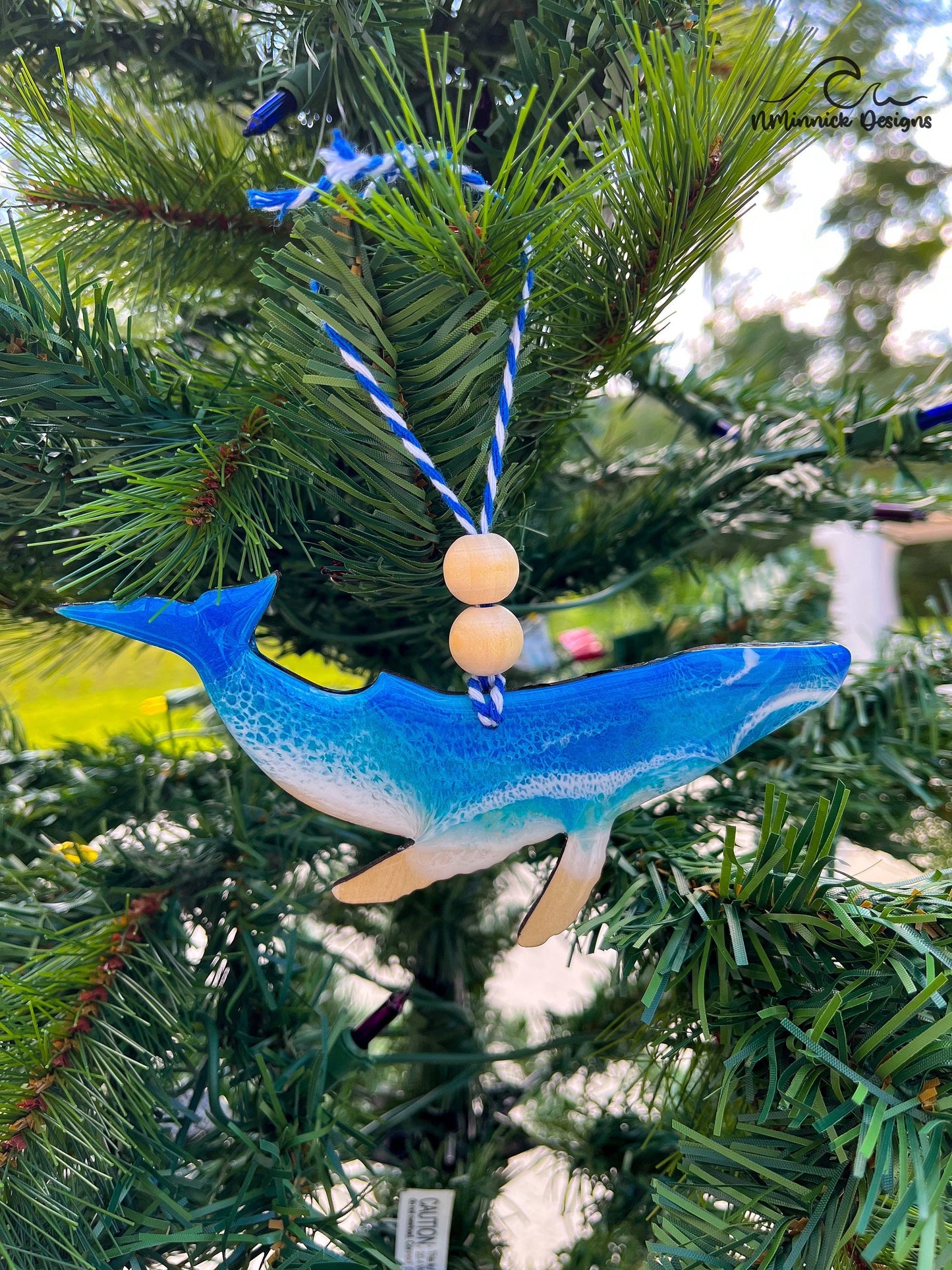 Humpback Whale Beach Christmas Ornament