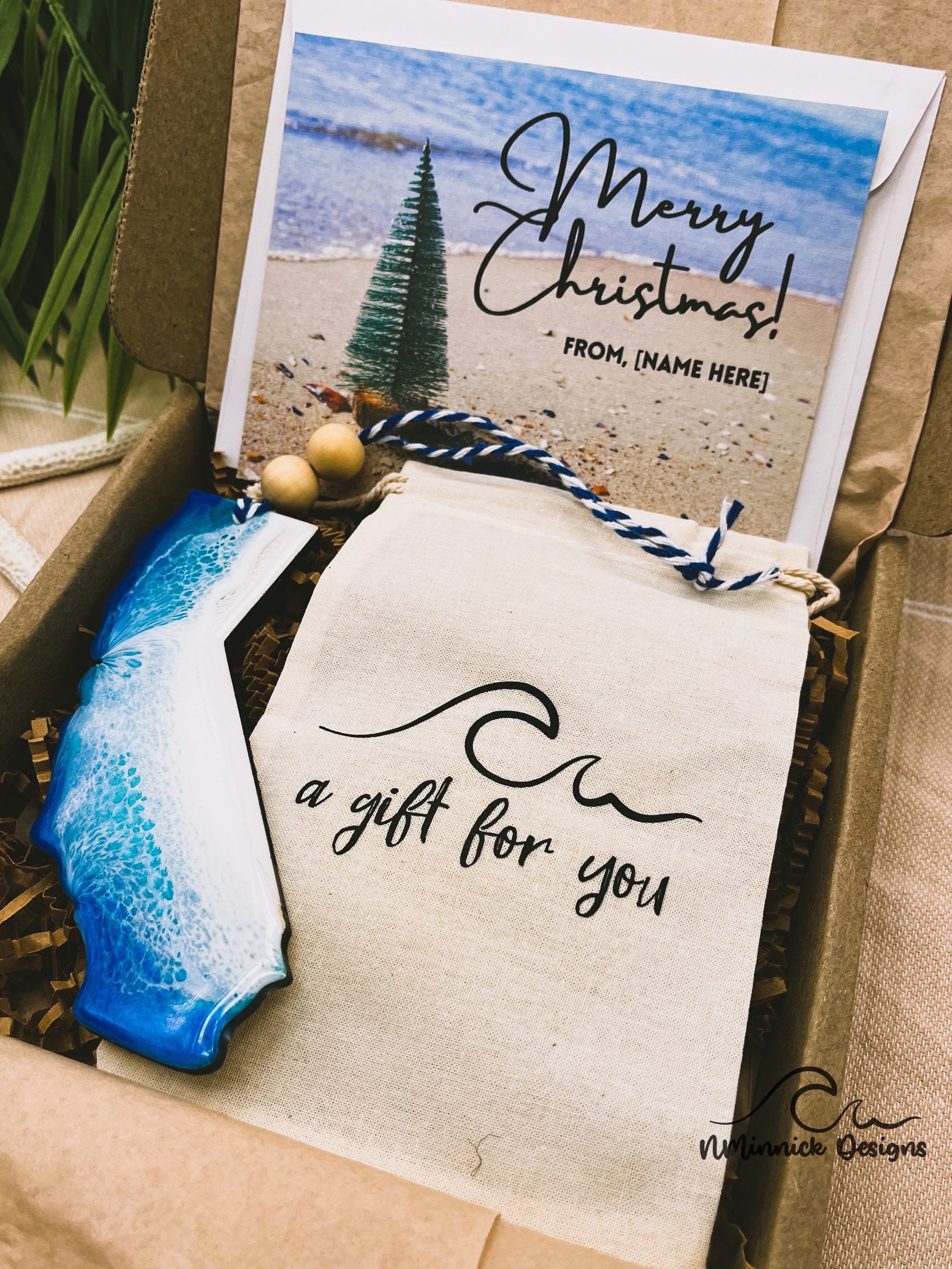 California Ornament Gift Box with Keepsake Ornament Gift Bag and Custom Card