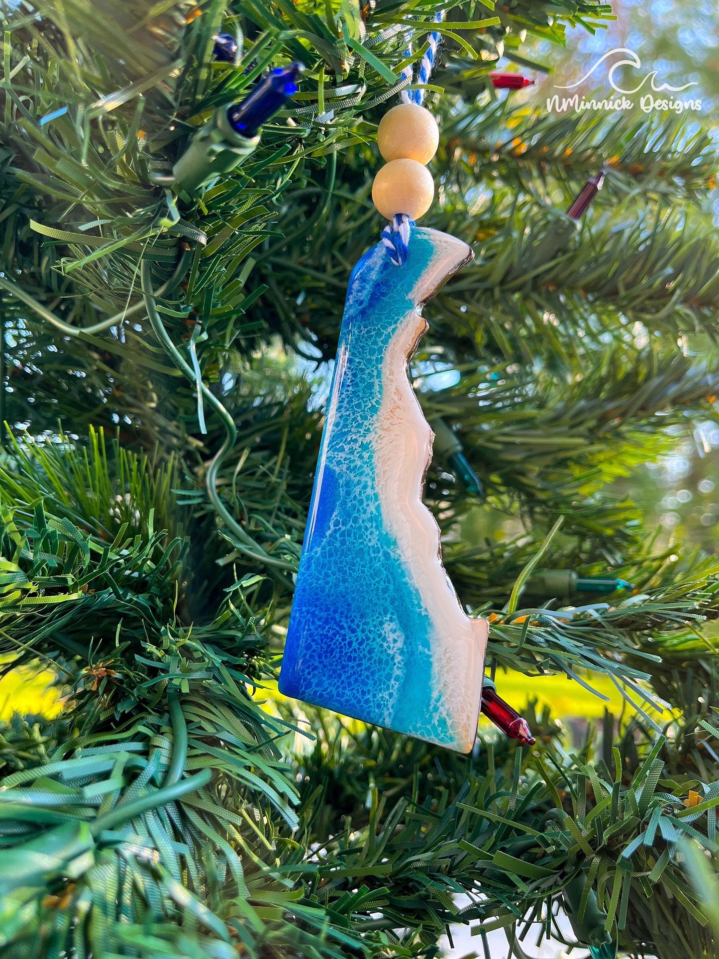 Delaware Beach Christmas Ornament