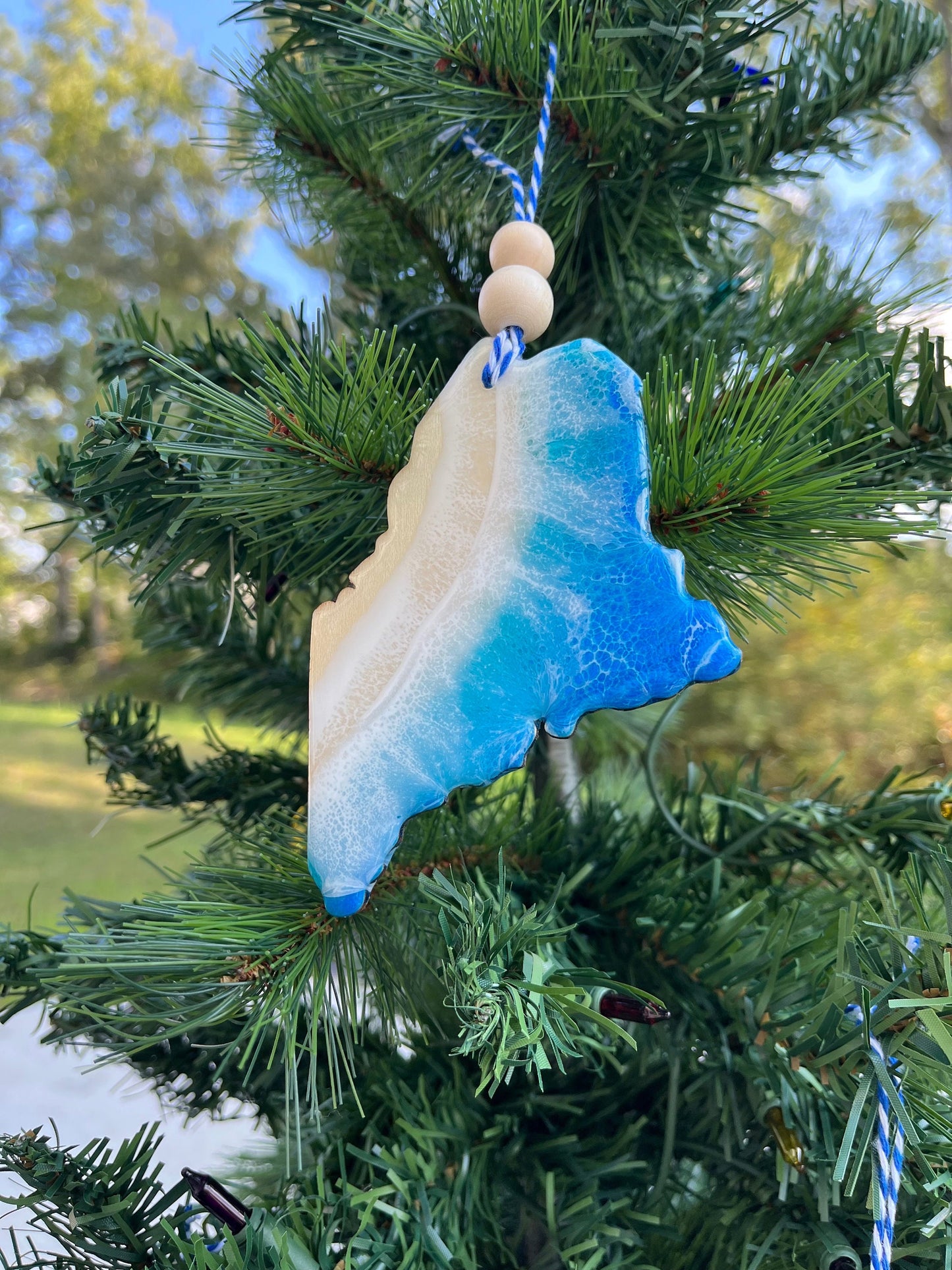 Maine Beach Christmas Ornament
