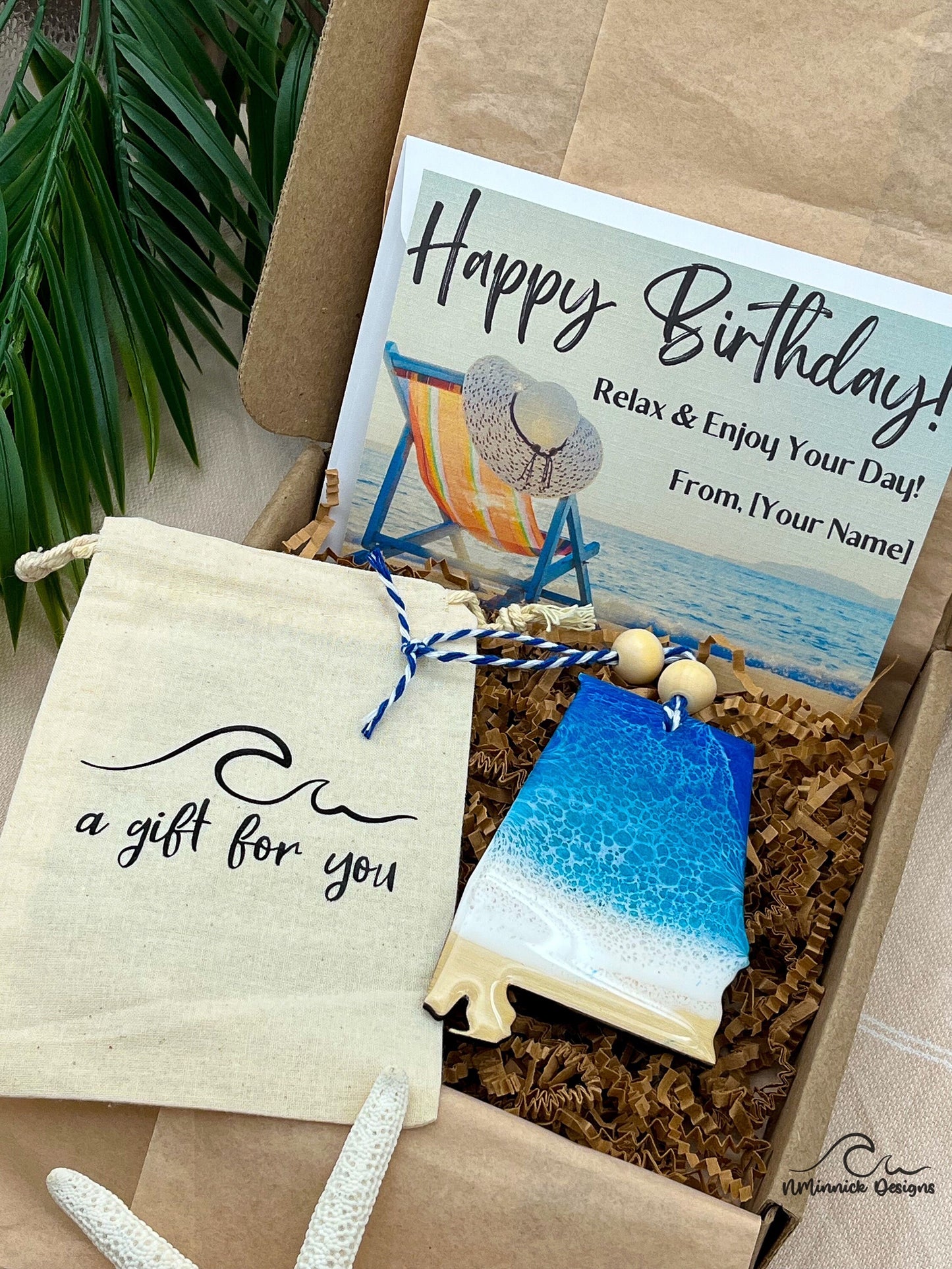 Alabama Beach Ornament Gift Box with Keepsake Ornament Gift Bag and Custom Card