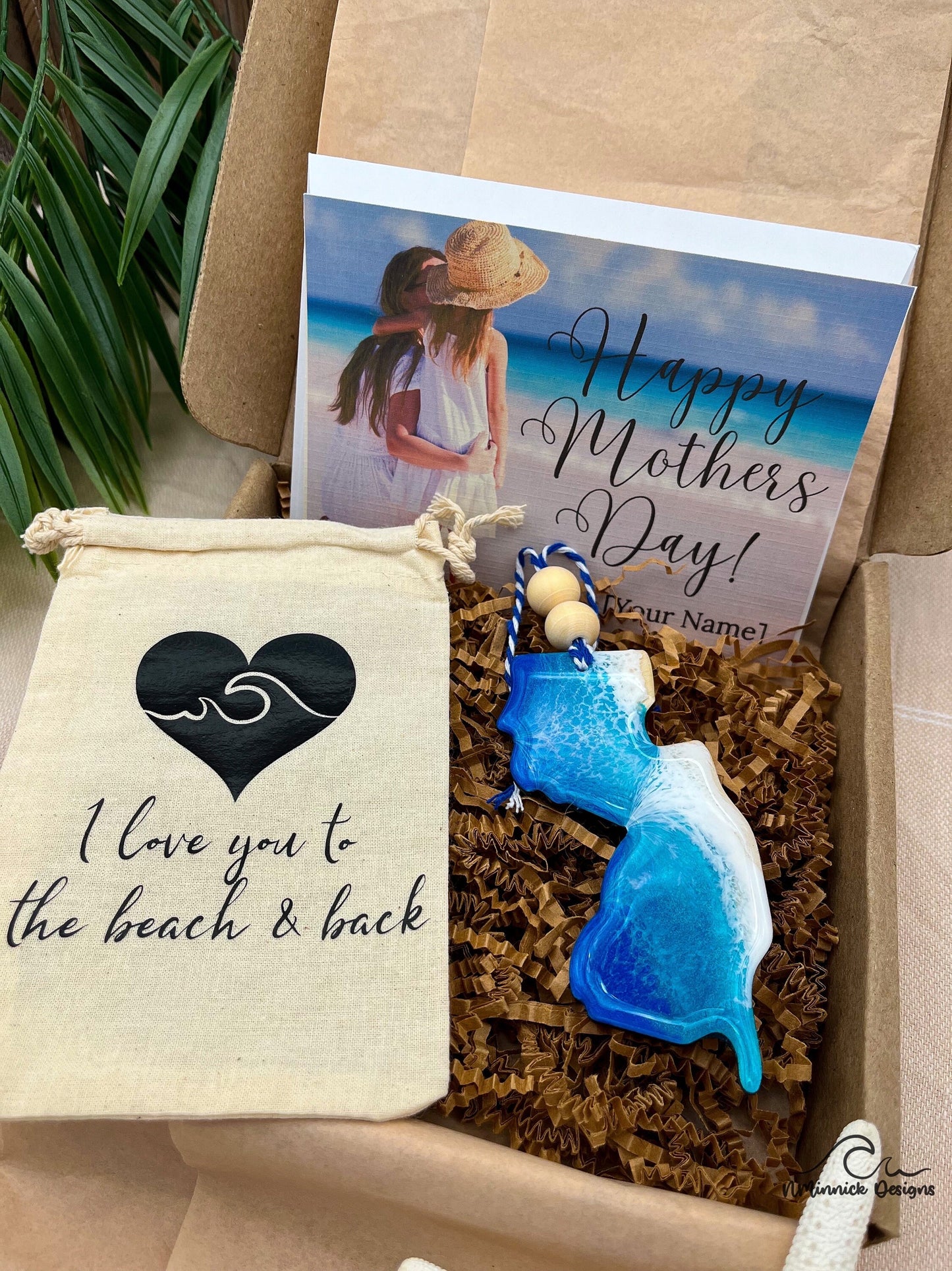New Jersey Beach Ornament Gift Box with Keepsake Gift Bag and Custom Card