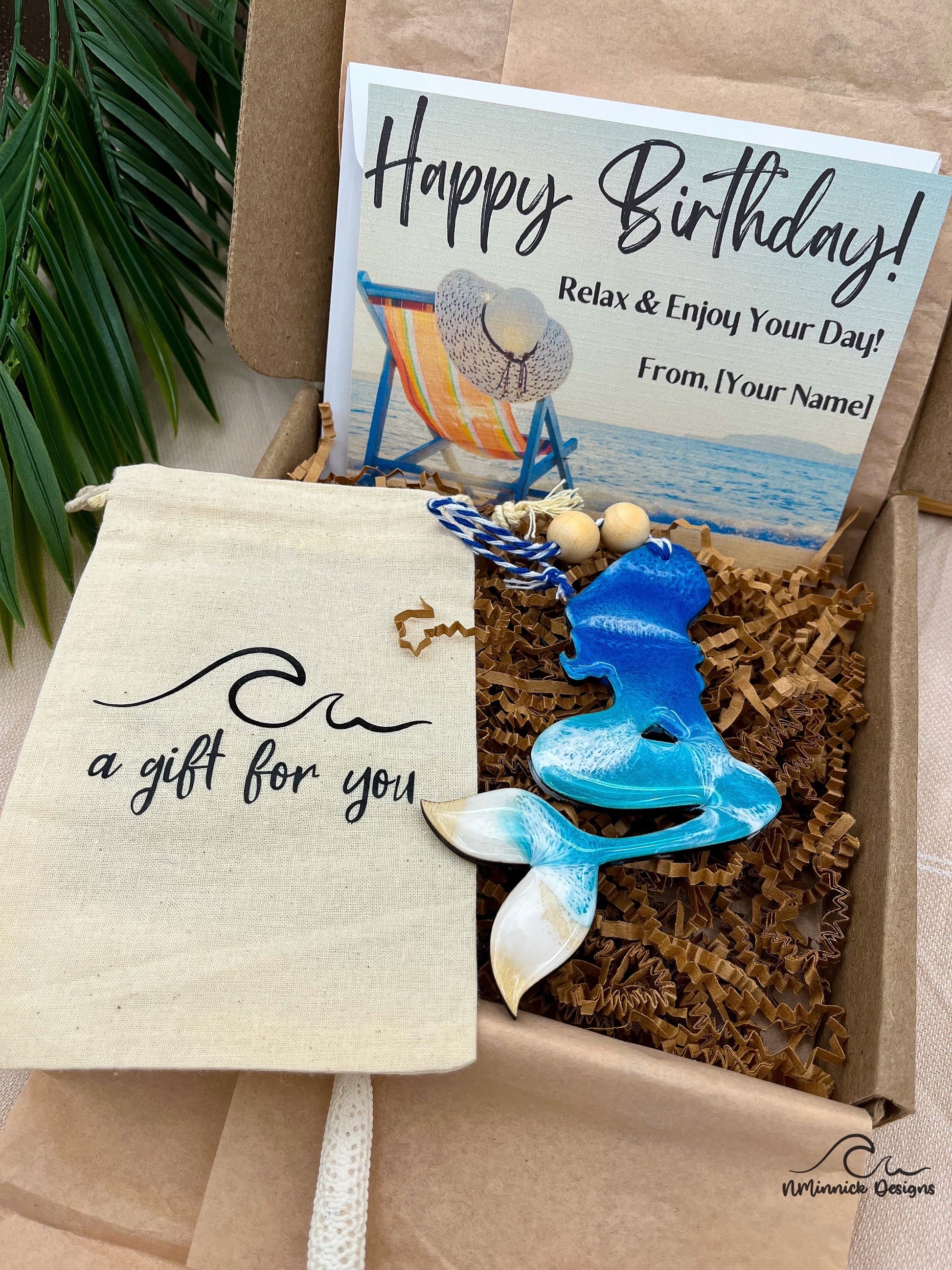 Mermaid Ornament Gift Box with Keepsake Gift Bag and Custom Card