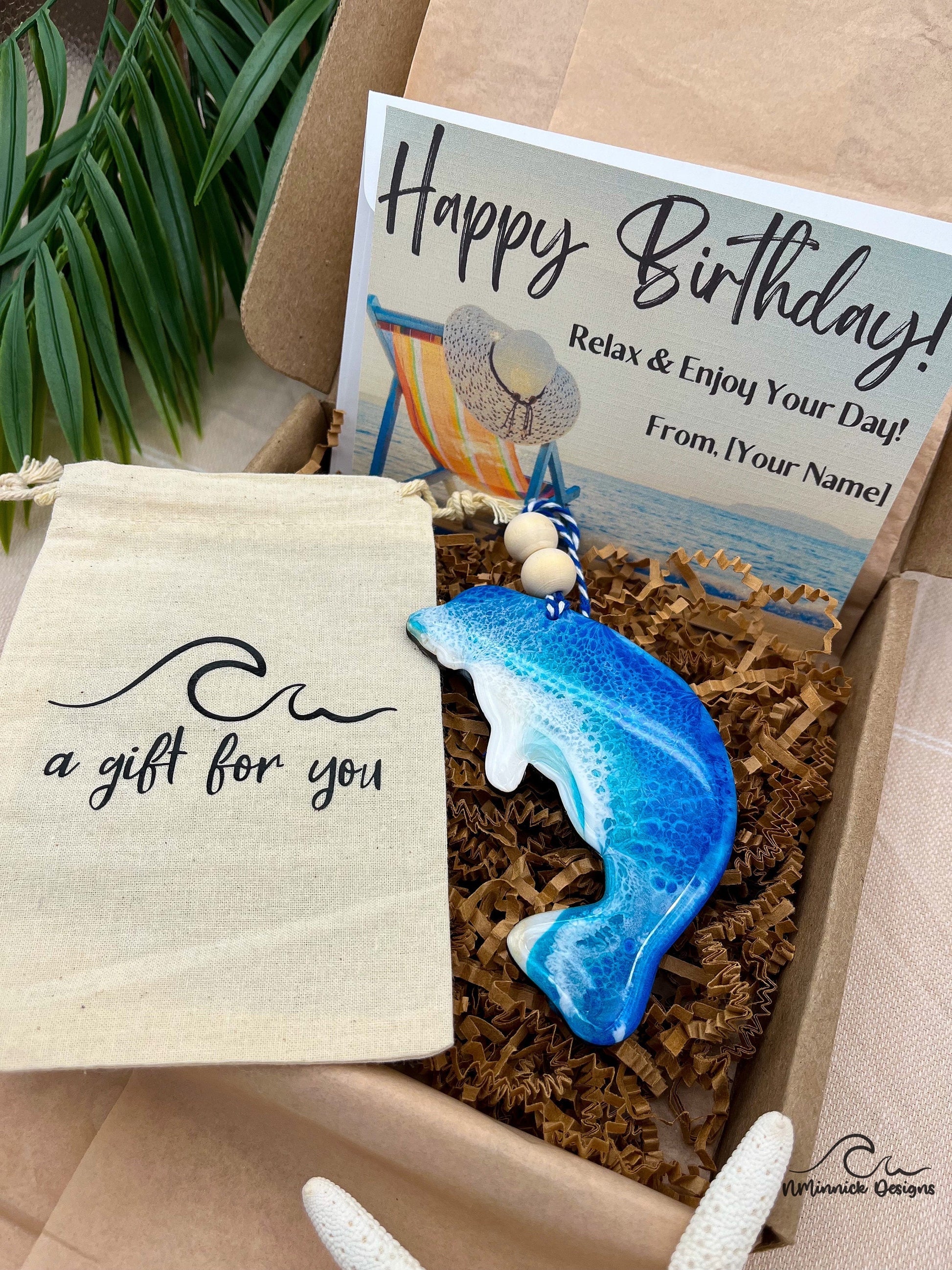 Manatee Ornament Gift Box with Keepsake Ornament Gift Bag and Custom Card