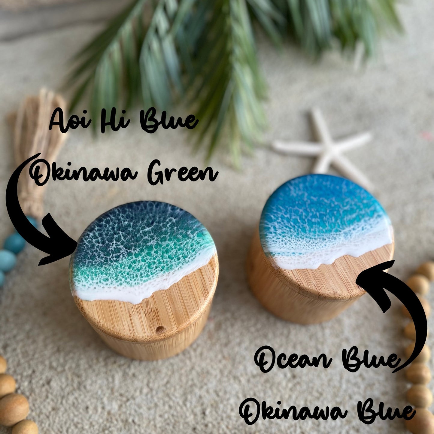 Ocean Resin Bamboo Single Salt Cellar and Storage Box