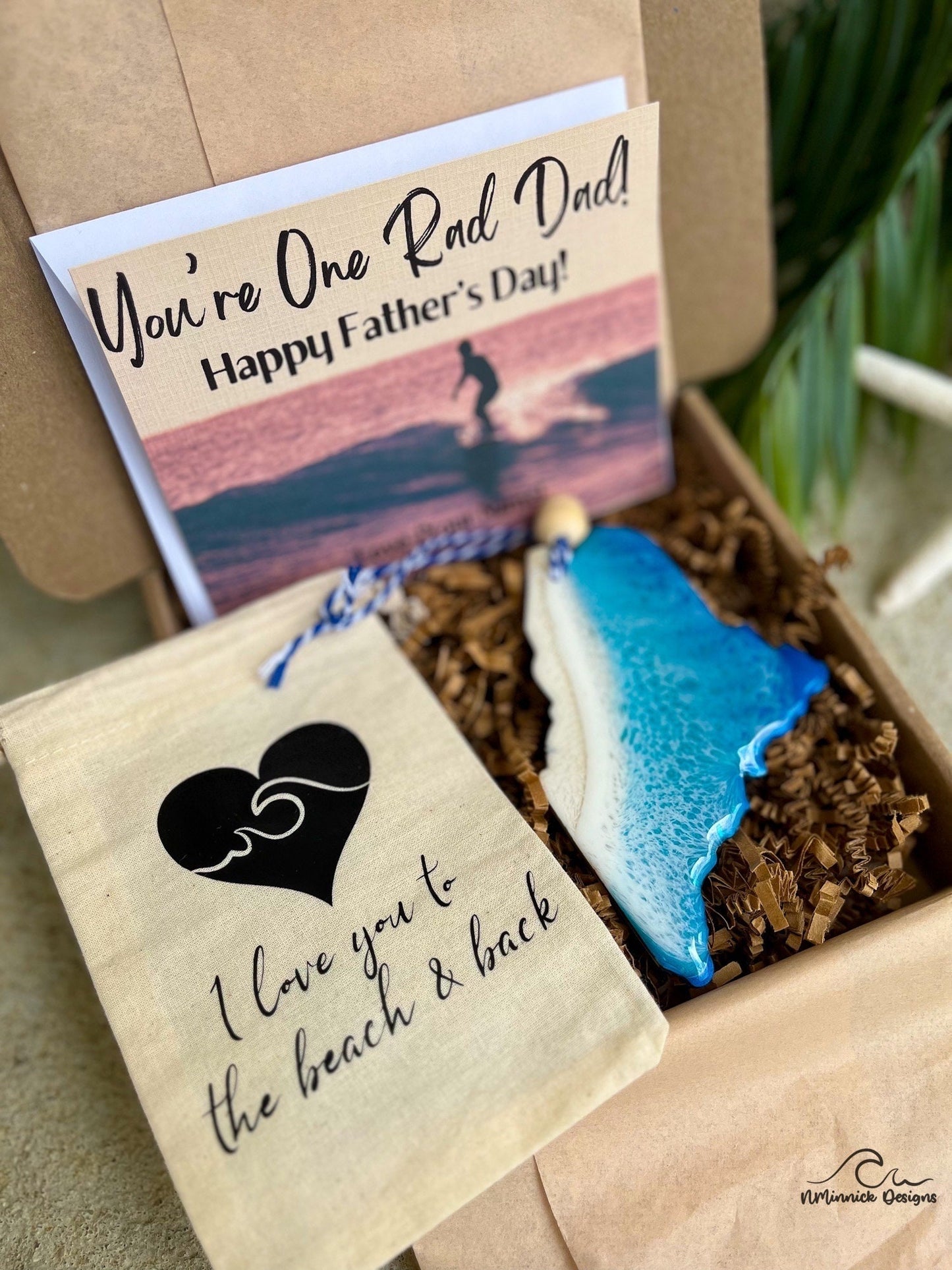 Maine Beach Ornament Gift Box with Keepsake Gift Bag and Custom Card