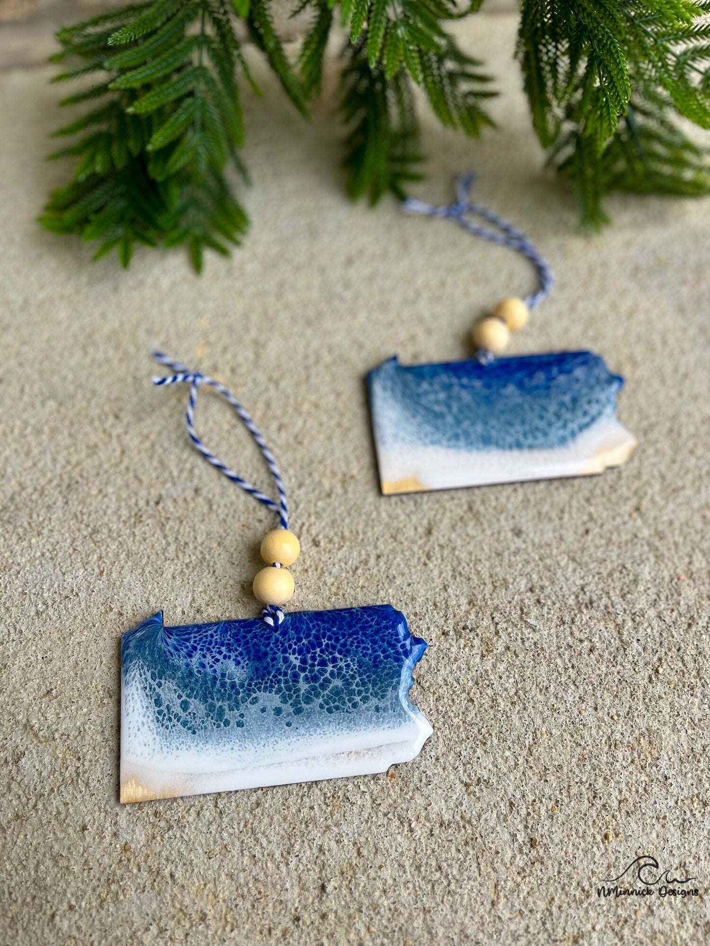 Pennsylvania State Wood and Resin Lake Ornament, Lake House Decor, Handmade Christmas Decor, Pennsylvania Gift, Resin Art, Lake Erie