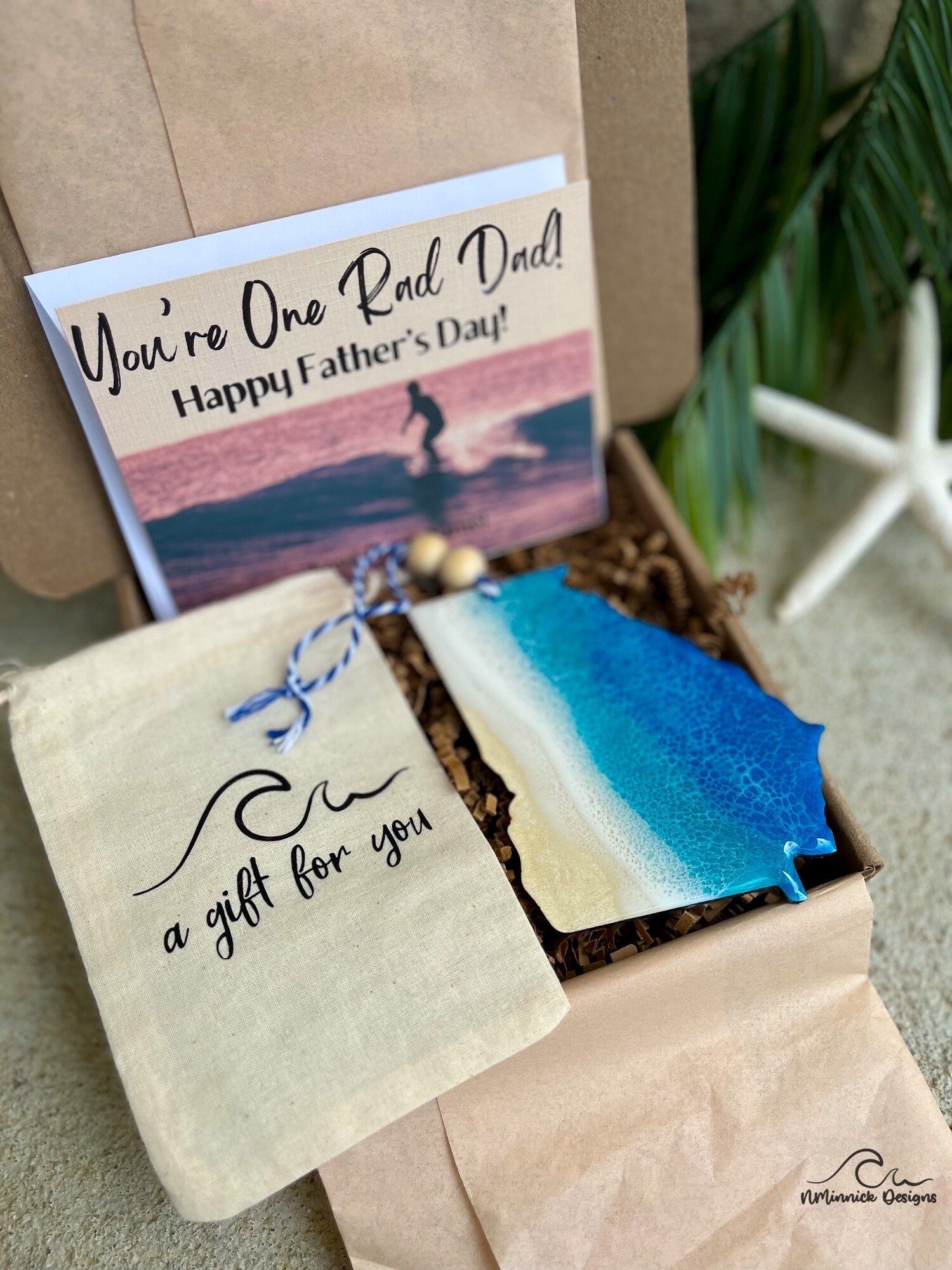 Georgia Ocean Ornament Gift Box with Keepsake Ornament Gift Bag and Custom Card