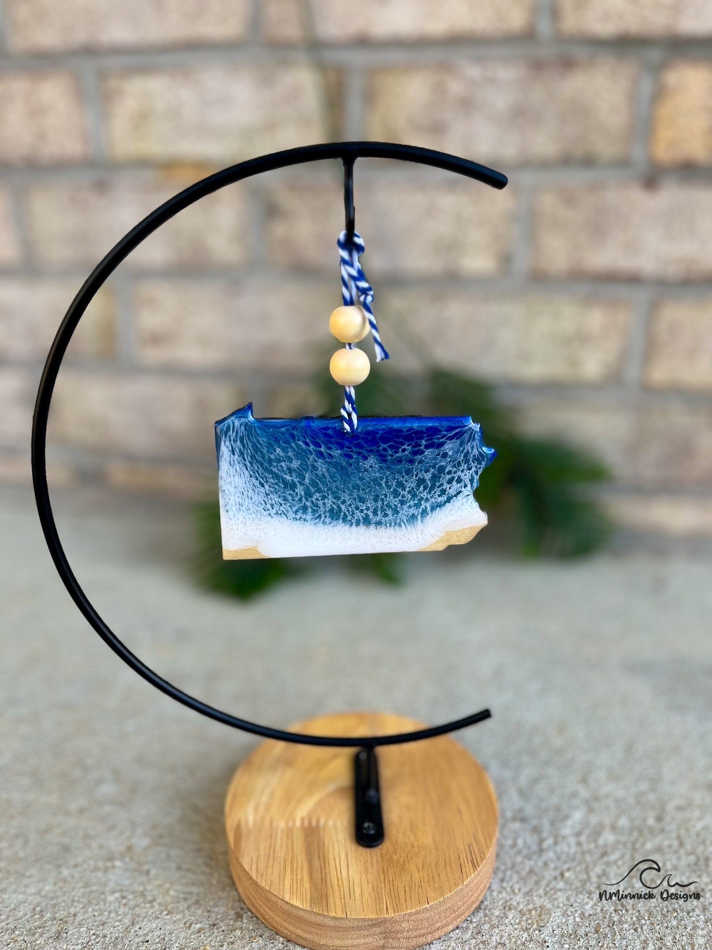 Pennsylvania State Wood and Resin Lake Ornament, Lake House Decor, Handmade Christmas Decor, Pennsylvania Gift, Resin Art, Lake Erie