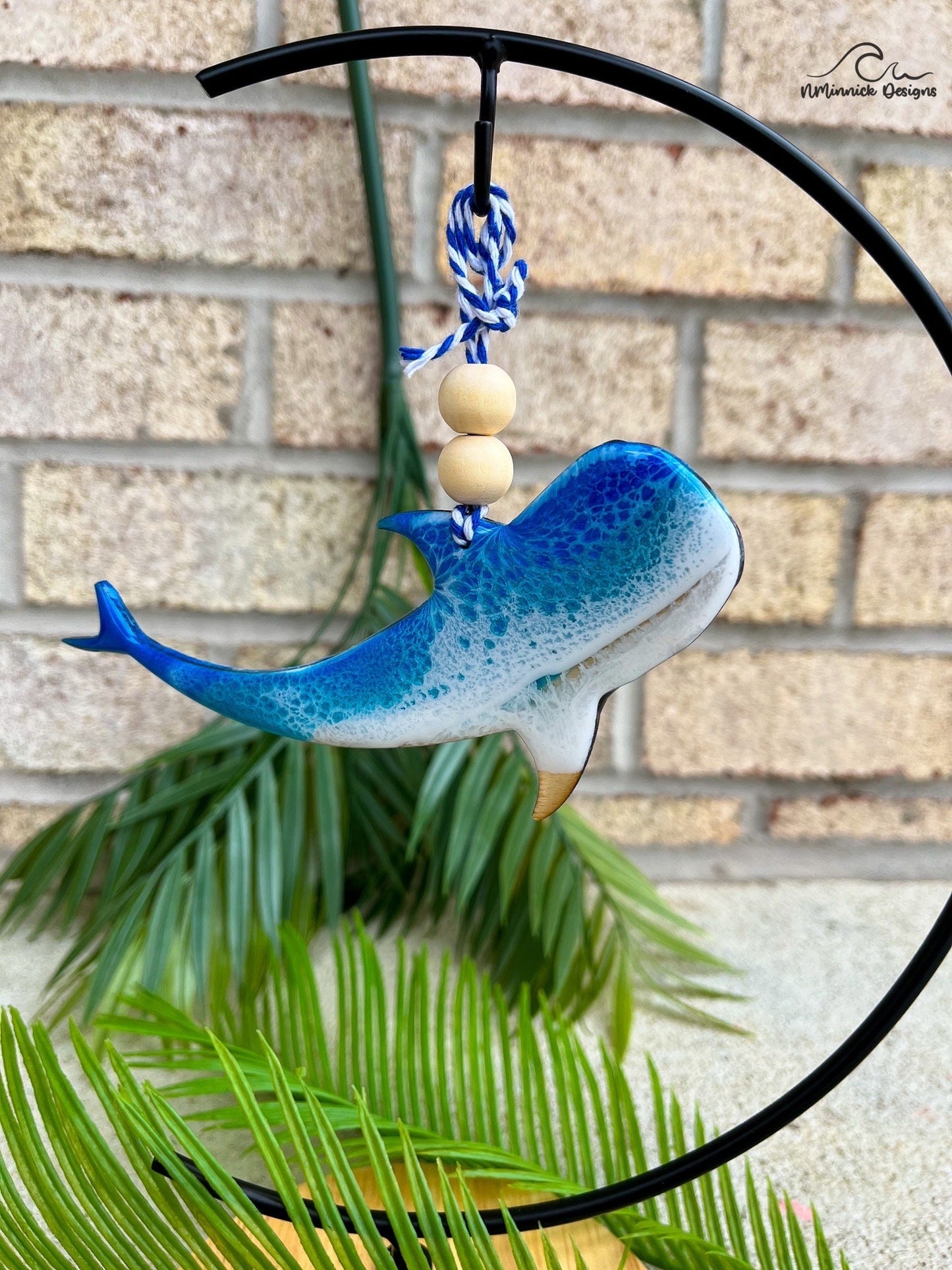 Whale Shark Resin Wave Ornament, Shark Lover, Scuba Diver Gift, Shark Decor, Coastal Christmas Ornament, Nautical Gift