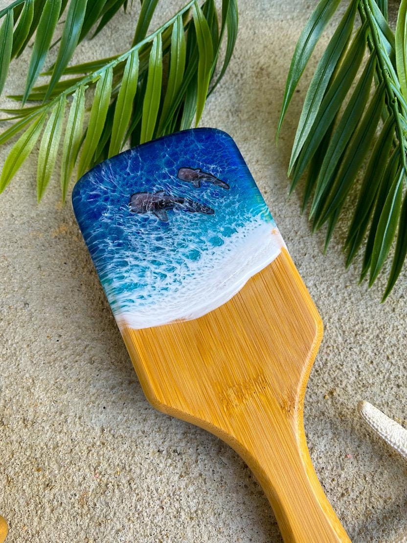 Ocean Resin Bamboo Detangling Hair Brush