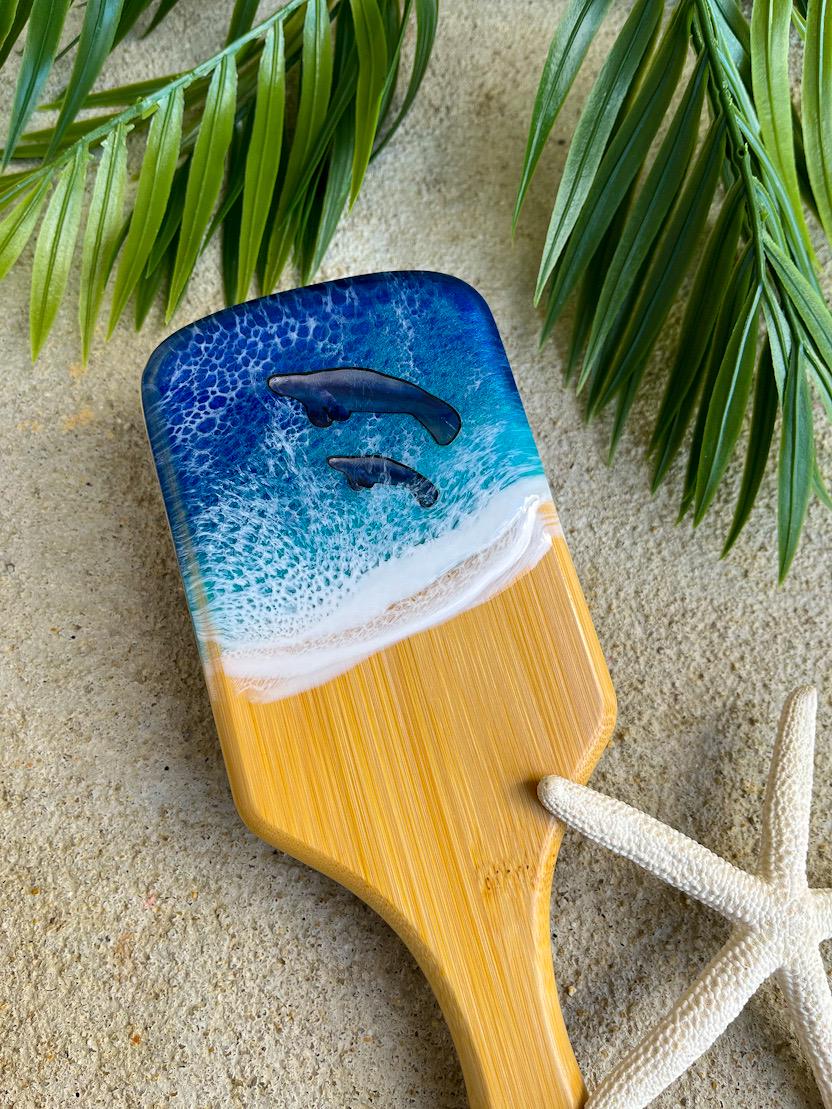 Ocean Resin Bamboo Detangling Hair Brush