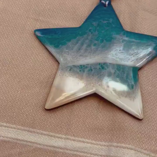 Star Ornament, Beach Star, Starfish Ornament, Starfish Decor, Summer Gift, Christmas Star, Beach House Decor, Resin Art