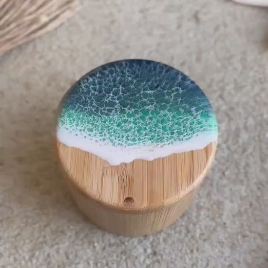 Ocean Resin Bamboo Single Salt Cellar and Storage Box