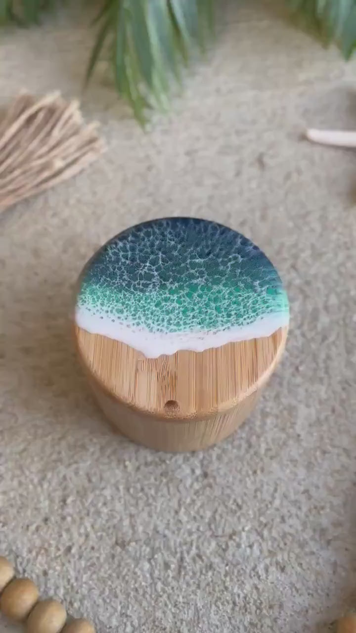 Ocean Resin Bamboo Single Salt Cellar and Storage Box