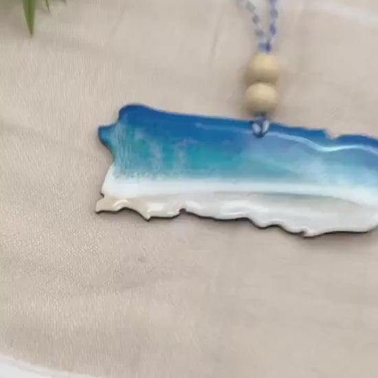 Puerto Rico Ornament, Ocean Resin Ornament, Puerto Rico Gift, Caribbean Art, Travel Gift, Puerto Rico Map, Christmas Ornament