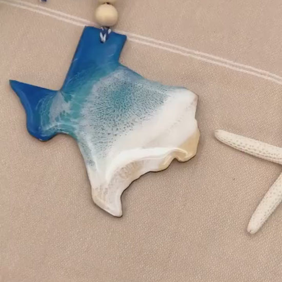 Texas Beach Ornament, Ocean Resin State Ornament, Texas Ornament, Friendship Gift, New Home Gift, Moving Away Gift, Christmas Gift