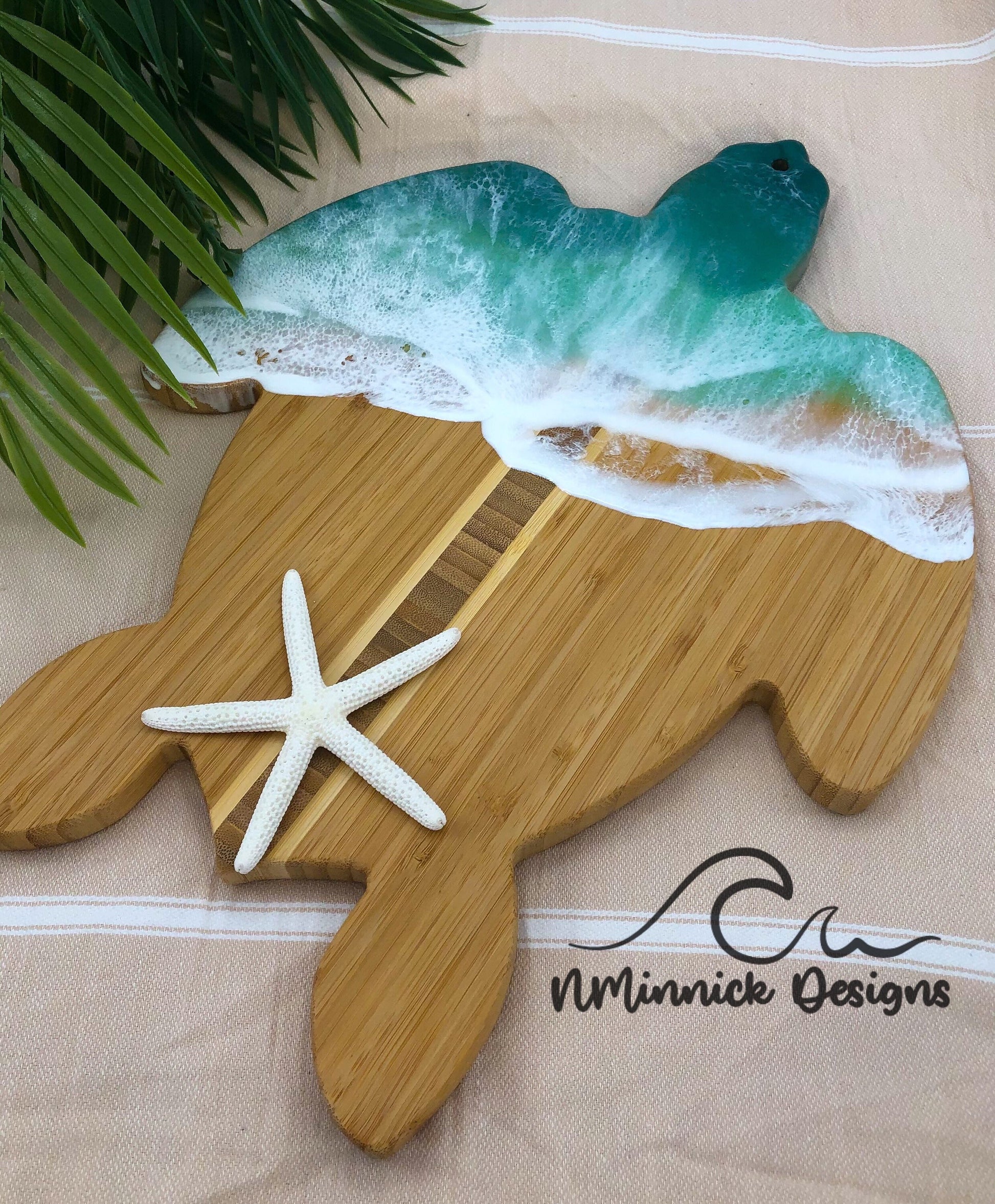 Sea Turtle Ocean Resin Serving Board