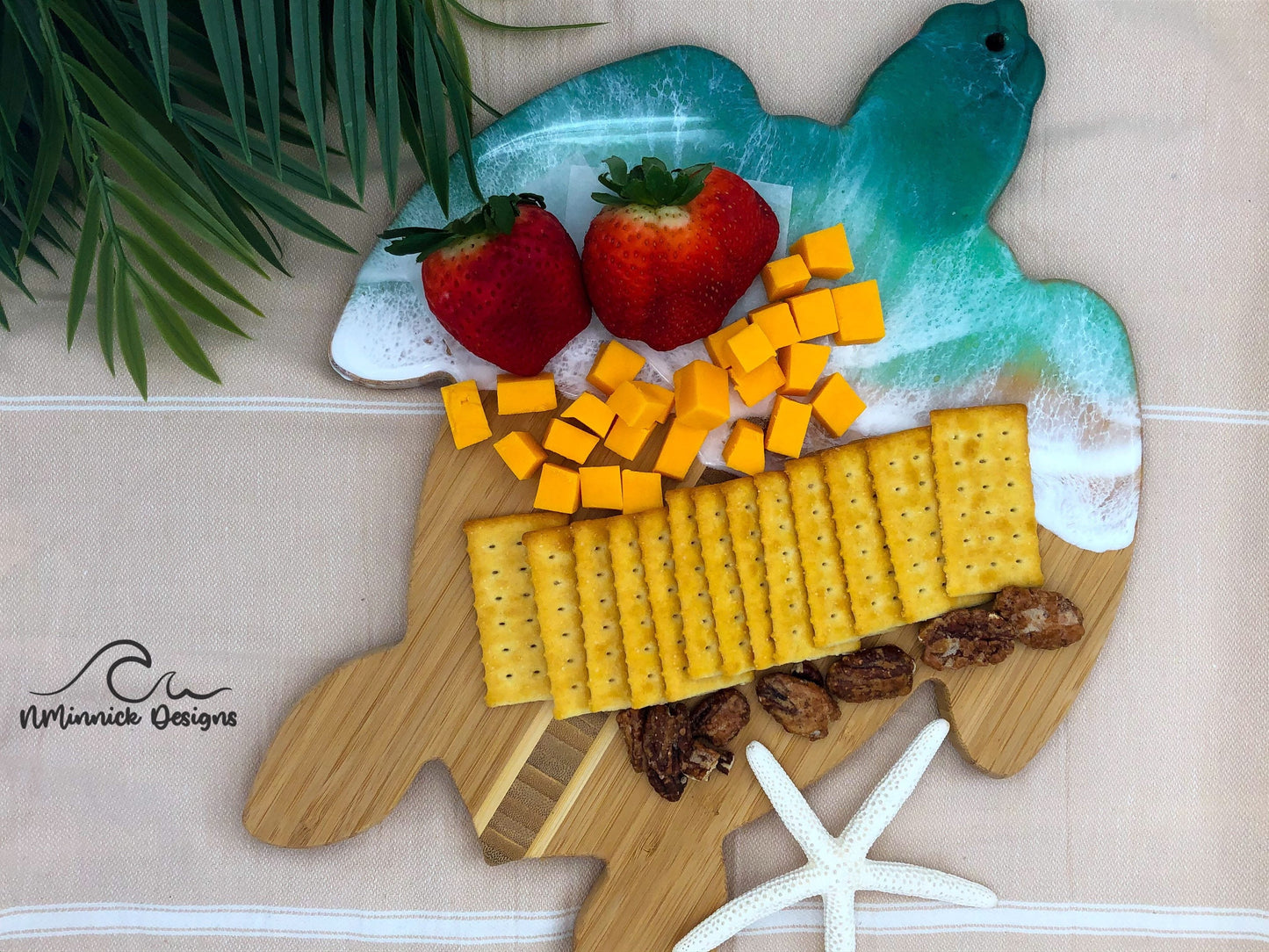 Sea Turtle Ocean Resin Serving Board