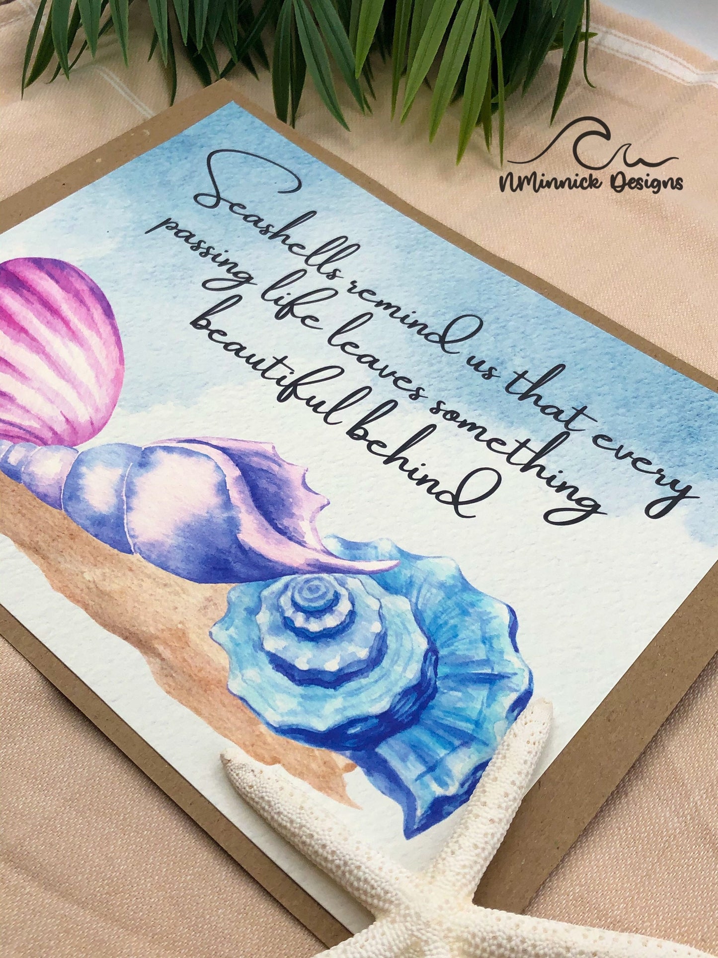 Seashells Remind Us Poem Print, In Memory Of, Seashell Wall Art Print, Sympathy Gift, Beach Wedding, Memorial Sign