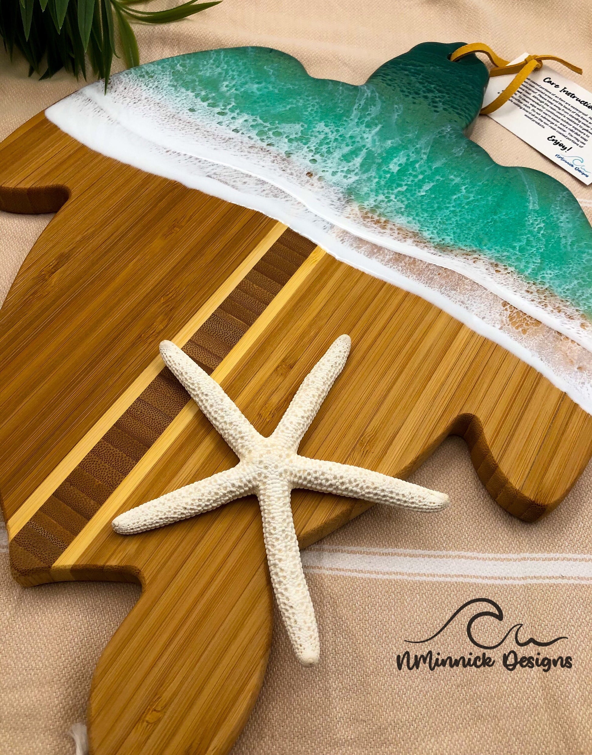 Sea Turtle Ocean Resin Serving Board