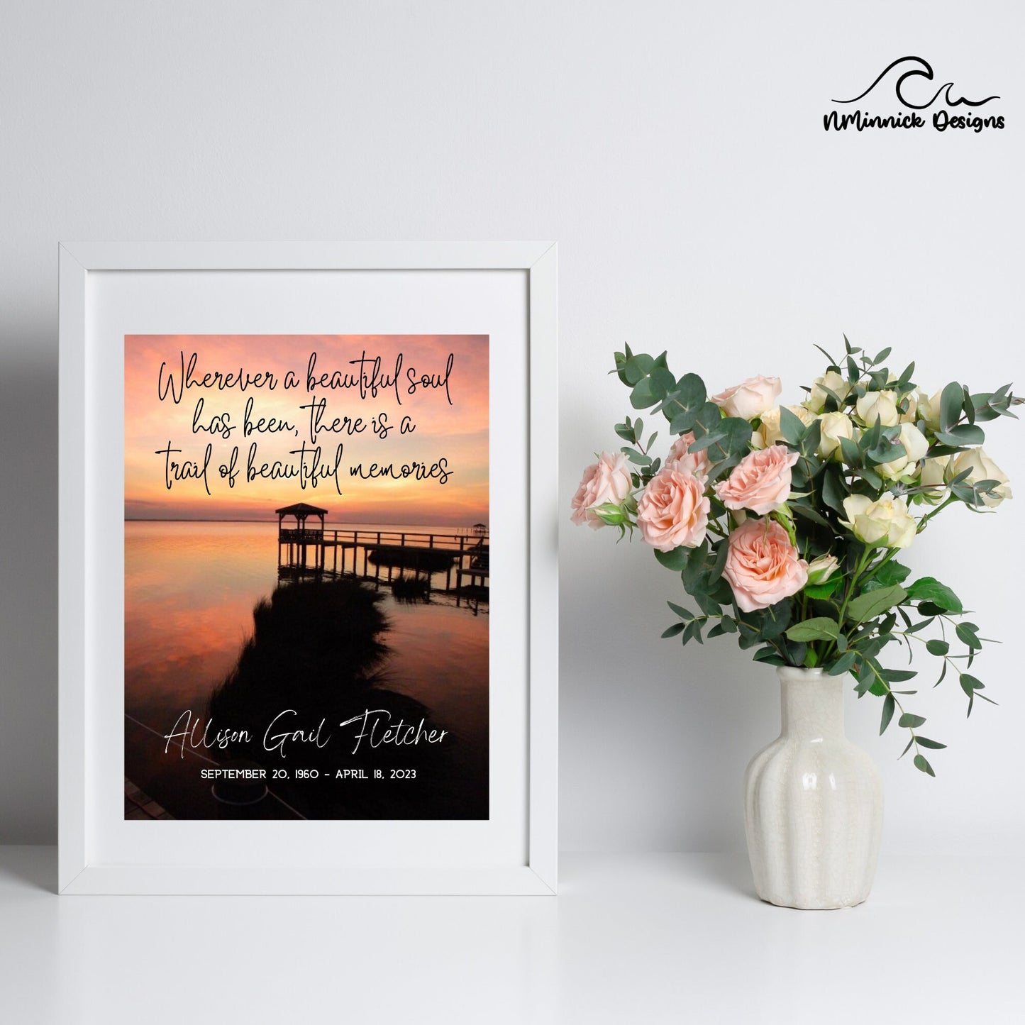 Sunset Memorial Print with Poem, Remembrance Gift, Memorial Poem Print, Bereavement Gift, Sympathy Gift, North Carolina Photography Print