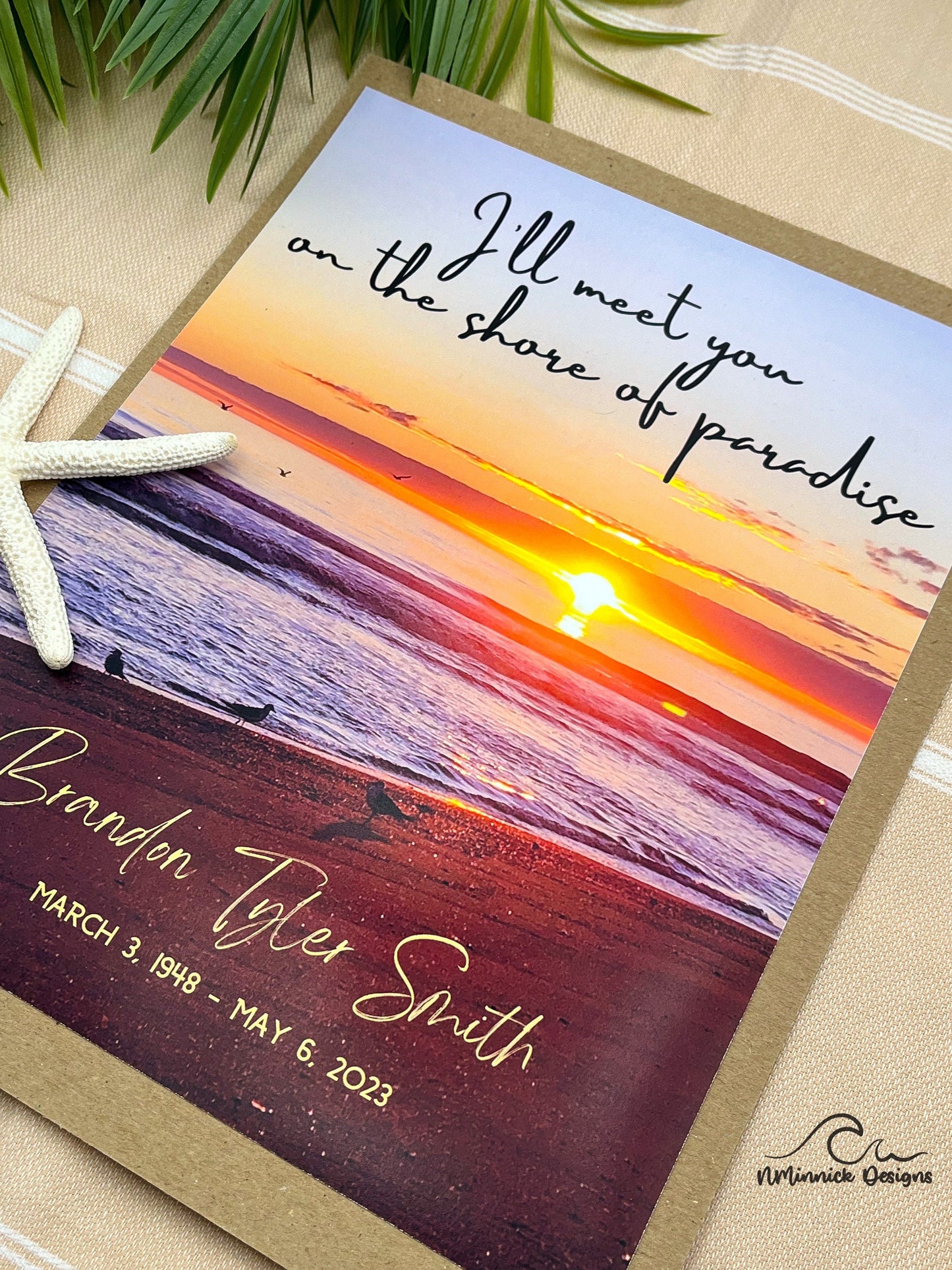 Sunrise Print with Memorial Poem, Sympathy Gift, I'll Meet You on The Shore of Paradise, Remembrance Gift, Poem Print, Bereavement Gift